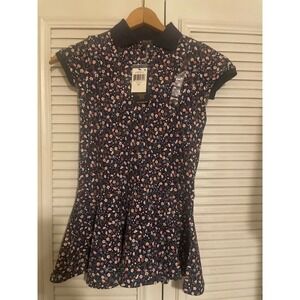 Polo Ralph Lauren Girls Floral Print Navy Blue Polo Dress Size 6X NWT